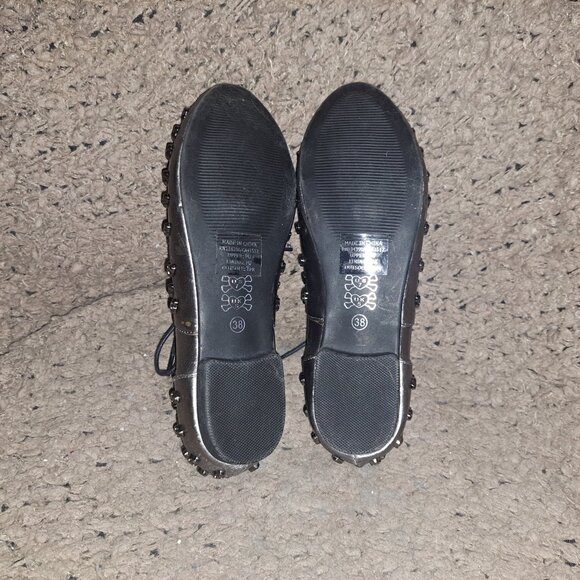 ABBEY DAWN-Skull Shoes-Silver Lace-Up-Avril Lavigne-Sz 38-NEW/NO BOX - Picture 8 of 8